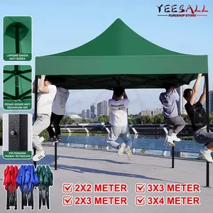 Tenda Lipat Jualan YEE 2x2m / 3x3m - Waterproof 1300D, Portable untuk Bazar, Pameran & Dagang Outdoor