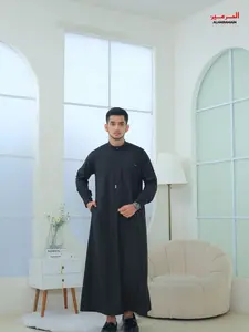 AL Haramain Series Semi Wol Thobe Thalhah Jubah / Gamis Pria Remaja & Dewasa (2411093/94/95) | Coklat Tua | Abu | Hitam