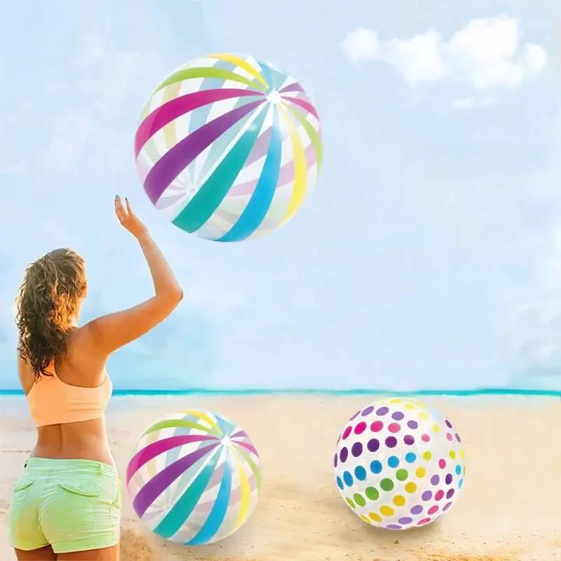 Inflatable PVC trong suốt bóng đầy màu sắc chấm sọc in mùa hè bên hồ bơi nước…