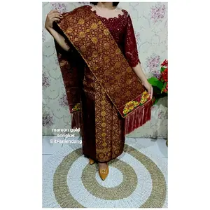 Songket selendang mesin palembang LILIT siap pakai