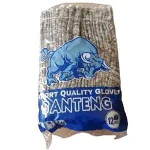 (12pasang)Sarung Tangan Kain Belang Panjang Tebal/Sarung Tangan Proyek Bangunan/Sarung Tangan Badak