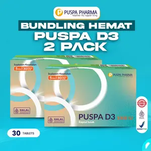BUNDLING HEMAT 2 Box Puspa D3 1000 IU - Vitamin D3 1000 IU Paket 2 Box