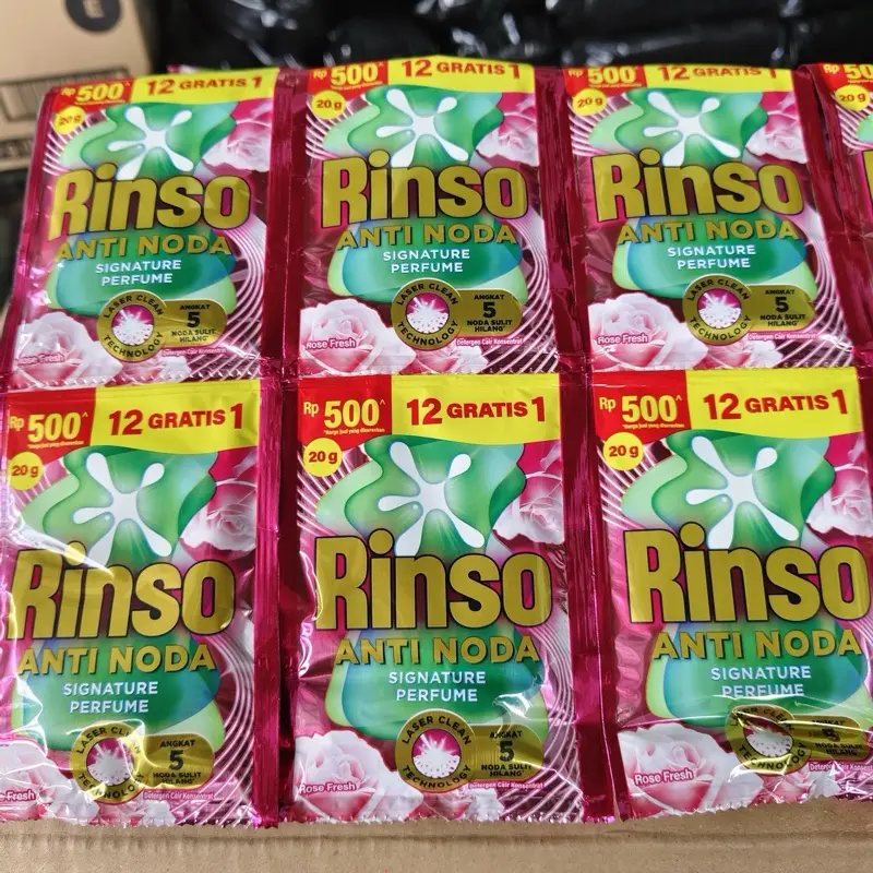 1/2 DUS (52 pcs) Rinso Cair Liquid Renceng Anti Noda 20 ml 500an 3