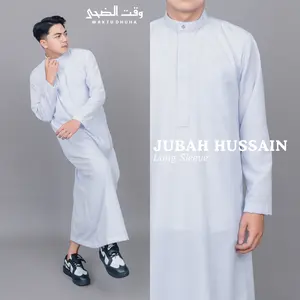 WAKTU DHUHA - Gamis Jubah Saudi Pria Dewasa Lengan Panjang Model Resleting Jubah Hussain Terbaru