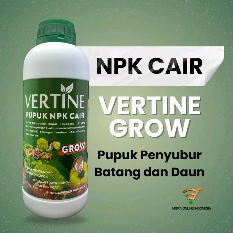 VERTINE GROW 500 ml- Pupuk NPK Cair Menyuburkan Akar, Batang dan Daun, Melebatkan Fase Pertumbuhan Tanaman Besi 2