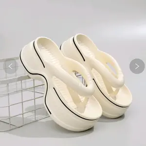 Sandal Jepit Wedges Wanita Terbaru Sendal Jepit Cewek Hak Tinggi Sandal Fashion Wanita warna Hitam Putih