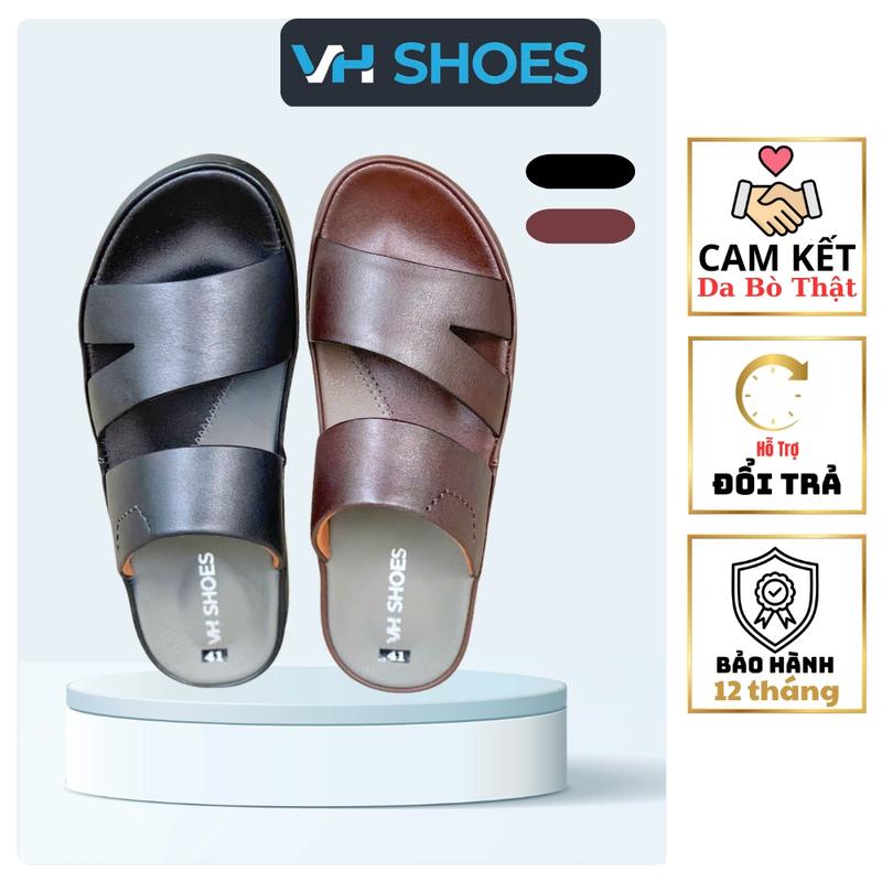 Dép Lê Hai Quai Nam Da Bò Thời Trang Nhẹ Đế Chống Trượt Mã V 2086 Dép Hai Quai Bản Nhỏ Đế Bằng Da Bò Thật Lót Quai Giữ Chân Thoải Mái Tặng 2 Món Quà