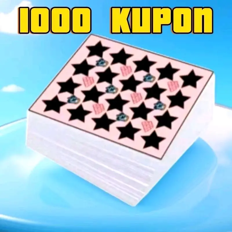 gosokan boom Uda bentuk potongan titik 20  motif campur isi 1000 kupon