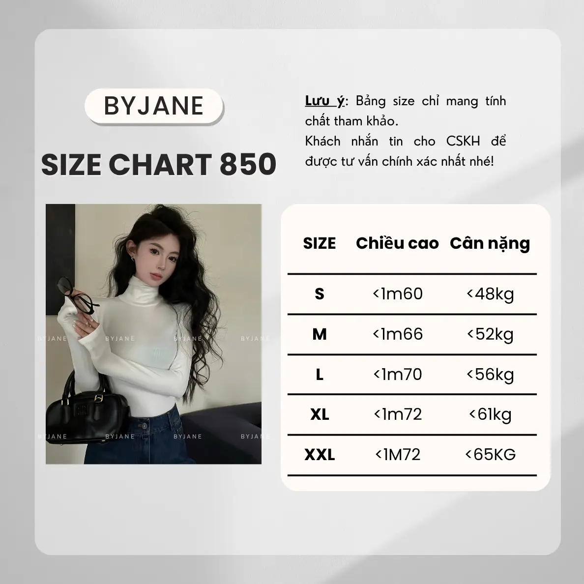 ( XẢ KHO ) Áo Thun Nữ Cổ Lọ 8p Dài Tay BYJANE - 850 | BigBuy360 - bigbuy360.vn