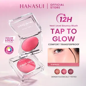 HANASUI Next Level Bouncy Blush - Super Bouncy Blush Long Lasting Blendable Easy To Use Powder Blush Bounce And Blush Kekinian
