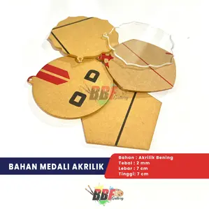 10 PCS Bahan Medali Akrilik Murah 4 Model Tanpa Tali Mendali Acrylic Wisuda Polos