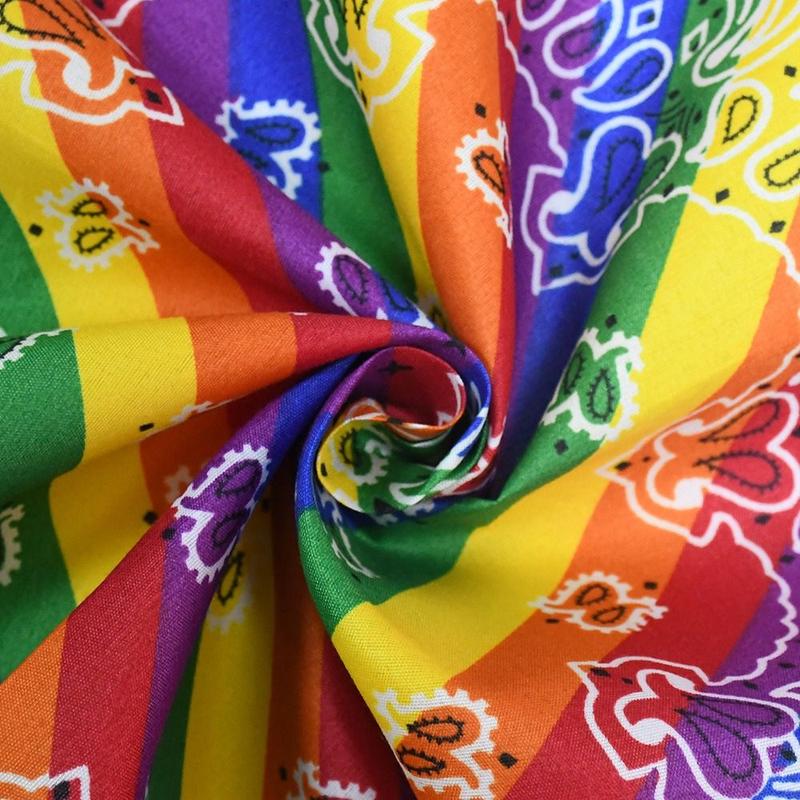 Trendy Pride Festival Pocket Square Scarf Rainbow Colorful Headband Wristband Lesbian 3