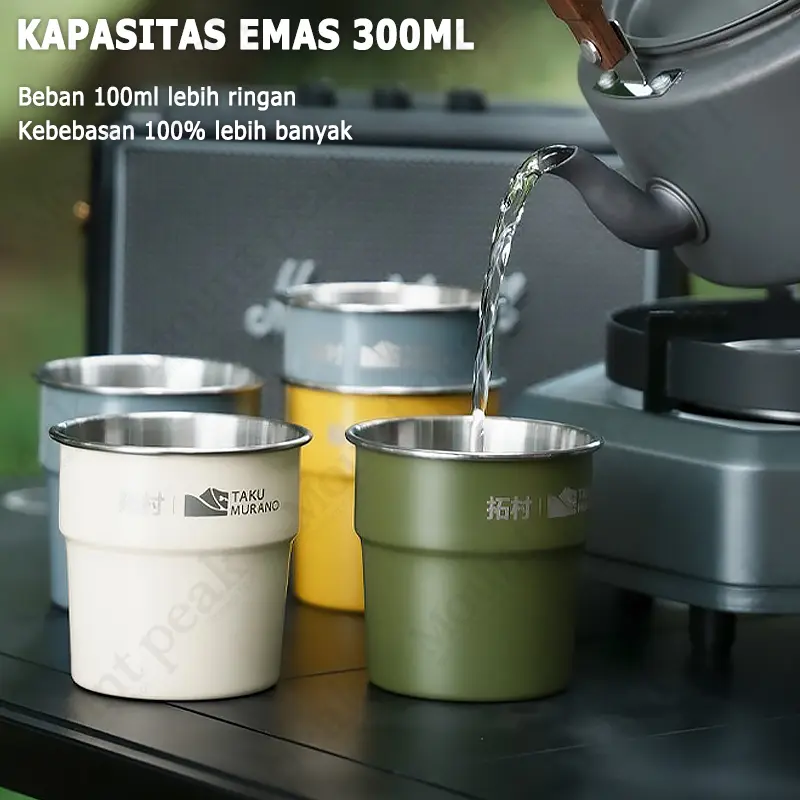 Set Nesting 4 Pcs - 304 Stainless Steel Anti Karat,  Travel Camping & Outdoor