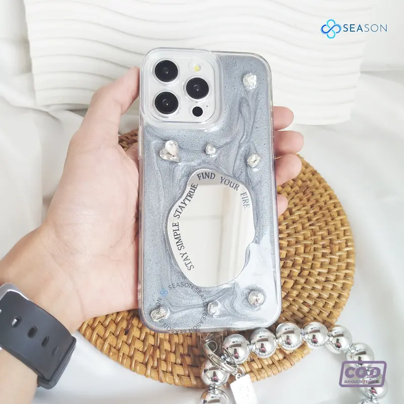 Mirror Case Diamond Sand + Strap For Iphone 11 12 13 14 15 Pro Promax Plus[IM15] 2