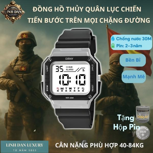 [DIRAY 24103] Đồng Hồ Nam Thủy Quân Lục Chiến | Chống Nước 30M – Đèn LED – Siêu Bền | Phong Cách Quân Đội | Cho Học Sinh & Sinh Viên
