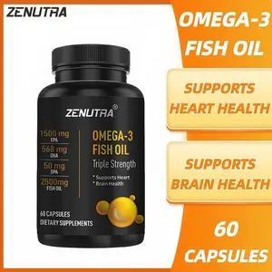 Minyak Ikan Omega 3 Kekuatan Tiga Kali Lipat - Dengan DHA & EPA, Suplemen Minyak Ikan untuk Kesehatan Otak & Jantung dan Dukungan Sendi & Dukungan Kekebalan Tubuh