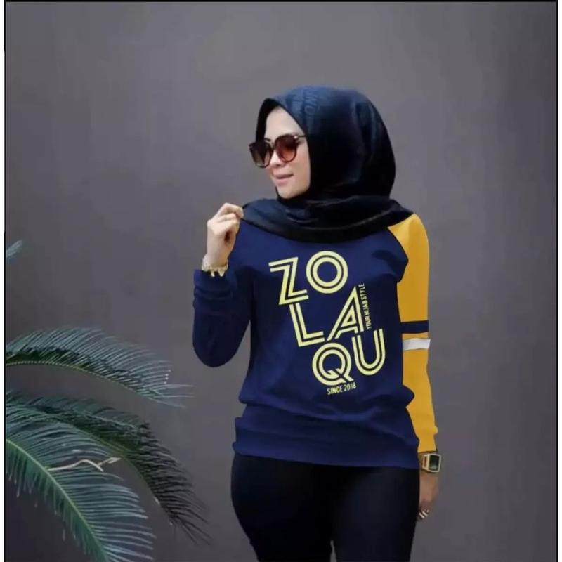 KAOS LENGAN PANJANG ZOLAQU KAOS HIJAB PANJANG M - L - XL - XXL BAJU CEWEK ZOZOLAQU KOMBINASI 2
