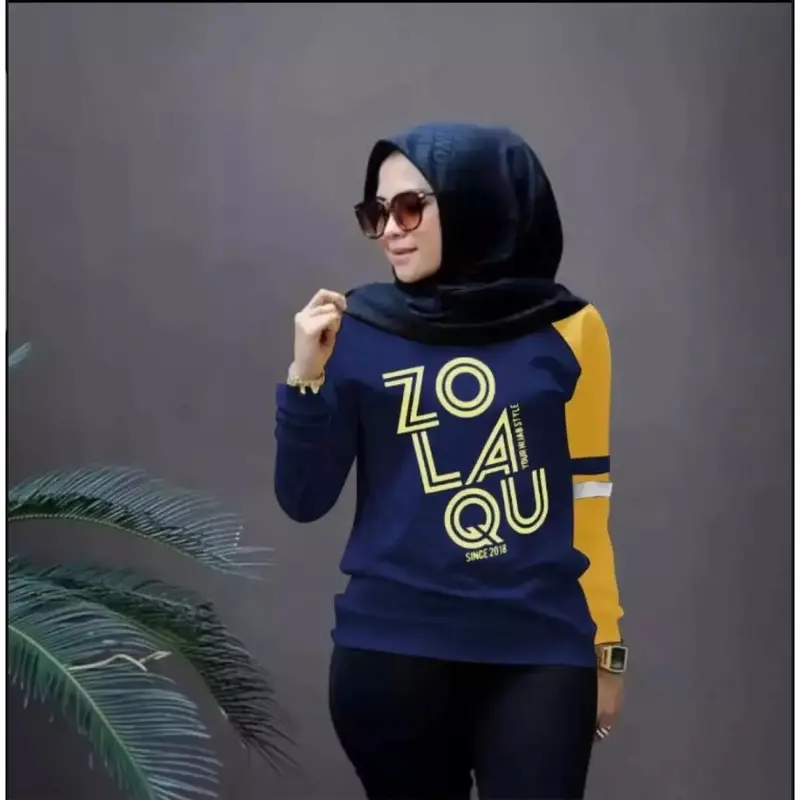 KAOS LENGAN PANJANG ZOLAQU KAOS HIJAB PANJANG M - L - XL - XXL BAJU CEWEK ZOZOLAQU KOMBINASI 2