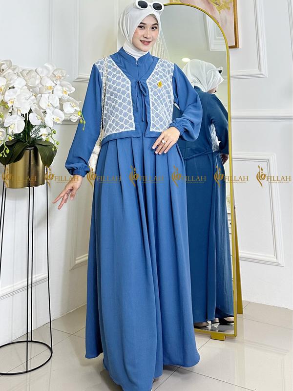 Qiana Dress Gamis Wanita Terbaru 2025 Gamis elegant Gamis Brukat Gamis kombinasi  Brukat Tile 2
