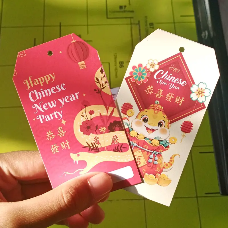 (40) Kartu Ucapan  Chinese New Year Xio Ular / Hang Tag / Gong Xi Fa Cai 0