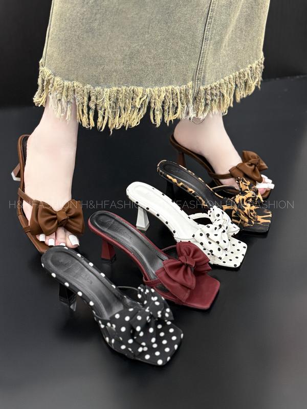  GUỐC NỮ THỜI TRANG QUAI NƠ CHẤT LỤA SATIN  GÓT 8CM  H &H fashion  Shoes DéP GiàY 
