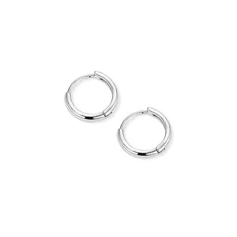 Product Introduction of Khuyên Tai Tròn Bằng Thép Không Gỉ, 2 Chiếc, Dành Cho Nam Và Nữ, Thiết Kế Tối Giản, Khuyên Tai Tròn Nhỏ W1T7 19
