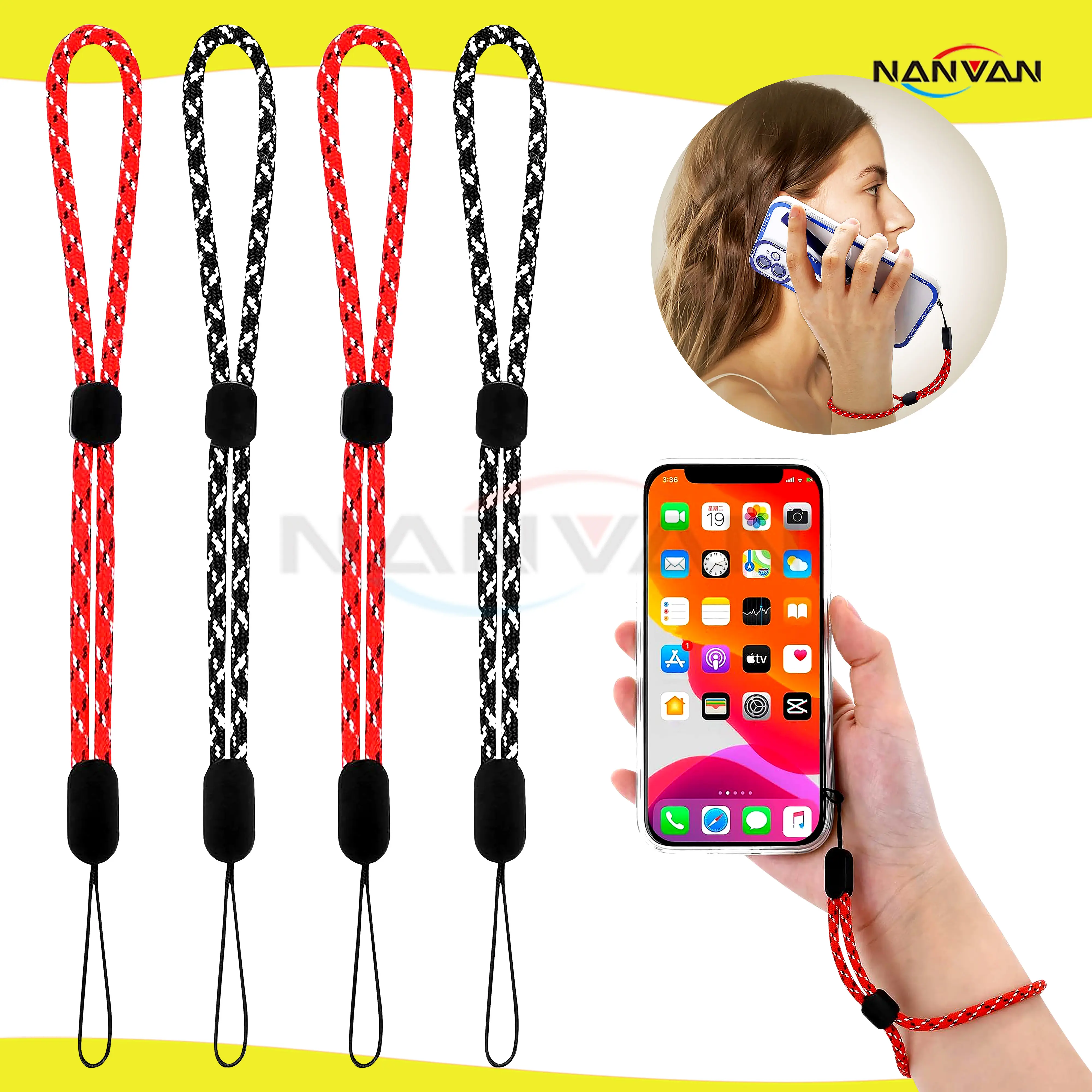 NANVAN Hand Tali Gantungan Pendek For Smartphone / ID card / Flashdisk / Kamera Nylon Universal