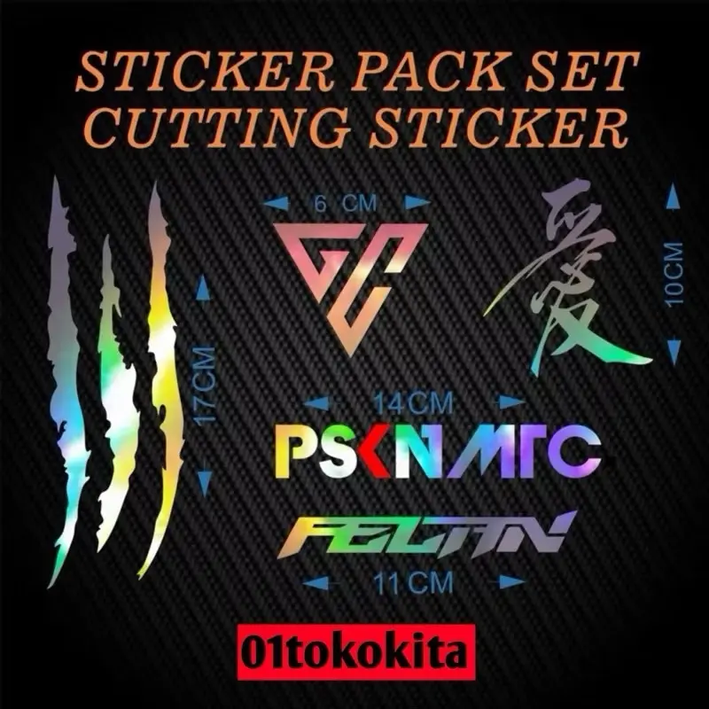￼Sticker cutting seat cakar pasukan matic pelan kanji racing  Stiker cuting motor helmet cutting berkualitas  terbaik