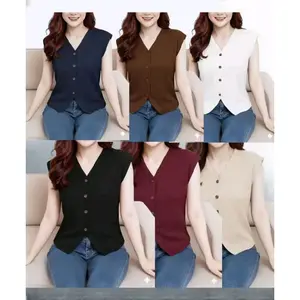 MAVE VEST Atasan Knit Kondru Premium Rompi Kancing Wanita Korean Style Terbaru dengan Desain Elegan dan Nyaman