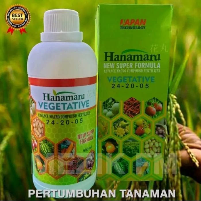 HANAMARU  VEGETATIF (500ml) - PUPUK UNTUK MASA PERTUMBUHAN SEGALA JENIS TANAMAN TERAMPUH Daun Npk Kalium Kristal Besi Bunga