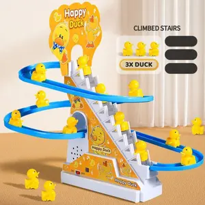 Mainan Anak Seluncur Tangga Bebek Set Hadiah Game Musikal Beraneka warna Duck Lampu Toys Set Hadiah Cowok Cewek Beraneka warna murah