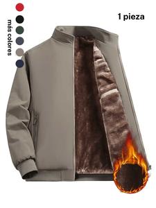 Chaqueta de Hombre con Forro de Vellón para Invierno, Gruesa y Cálida, Ideal para Deportes al Aire Libre y Moda Casual, Abrigo Cómodo de Algodón para el Frío