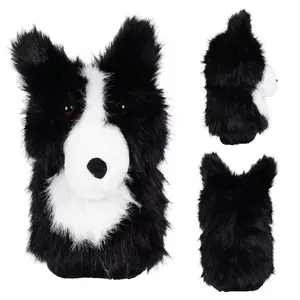 Golf Cover Sheepdog Driver Head Cover Golf 460cc Plush Sarung Pelindung Stik Golf Driver Animal Boneka Anjing Sheepdog
