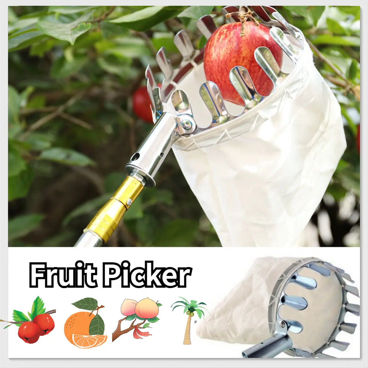Fruit Picker Metal Fruit Picking Tools Fruit Catcher Metal Fruit Picker Head