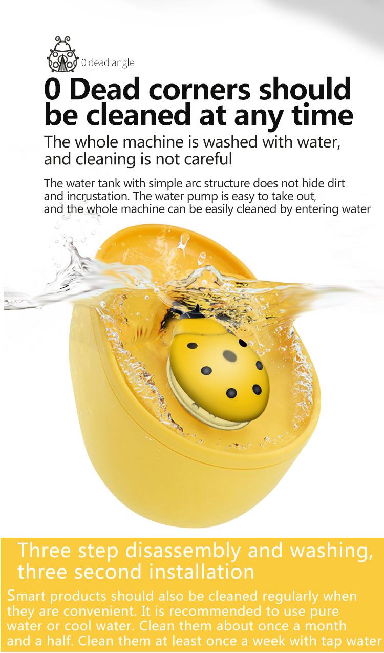 Product Introduction of Máy lọc nước cho thú cưng hình bọ cánh cứng-Màu cam vàng, Đài phun nước cho thú cưng cho mèo và chó, Dung tích 2L, Chống cháy khô, Tự động tắt nguồn, Đài phun nước cho mèo, Đài phun nước cho chó 12