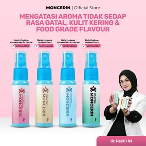 Moncerin Hygiene Spray untuk Pria & Wanita Wangi Pencerah Kulit Menghilangkan Bau Tak Sedap Girly Tiramisu & Manly Tiramisu