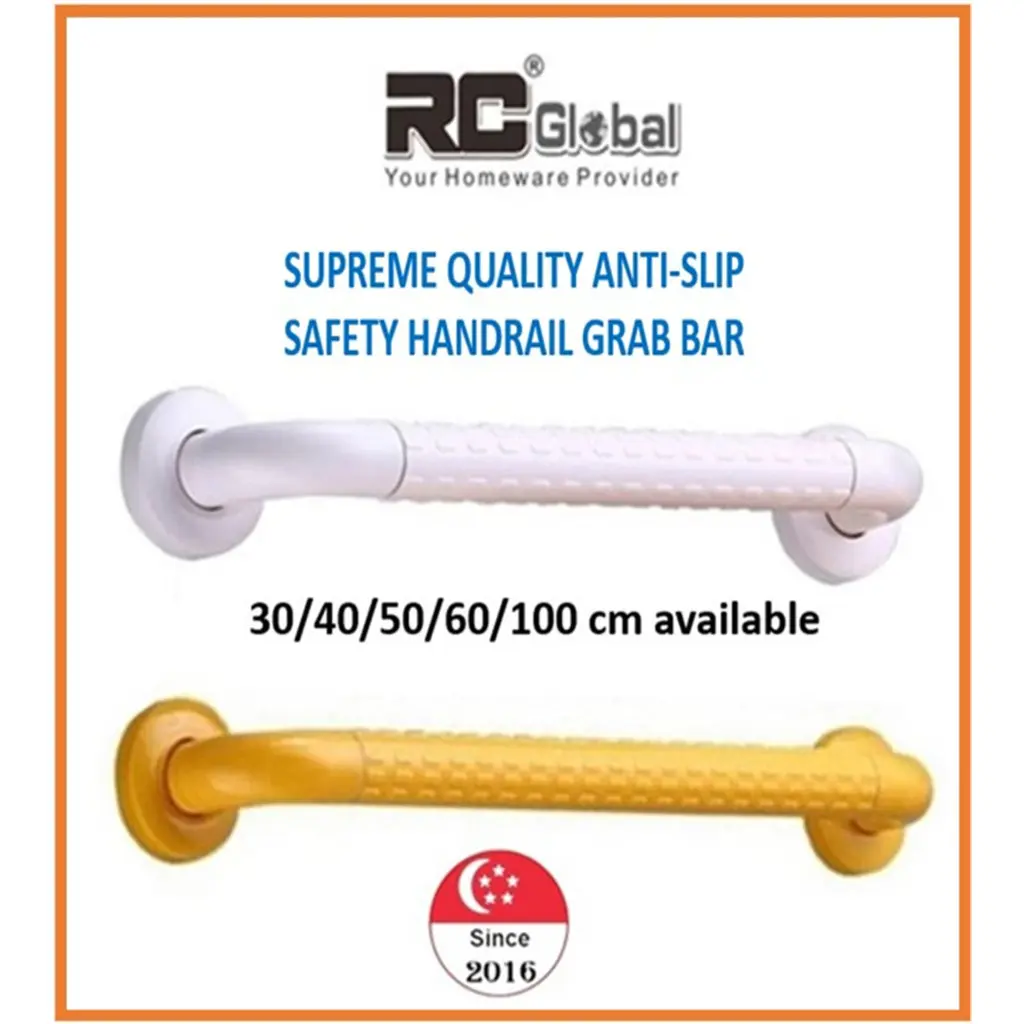 RC-Global Grab Bar / Grab bar for Elderly / Anti-Slip Bathroom Safety Handle / Elderly shower bar / Stairway Handrail  ( ABS 30 / 40 / 50 / 60 /80cm/100cm))
