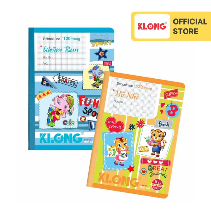 Vở 5 ô ly may dán gáy SchoolLine B5 120 trang 70 92; MS: 049