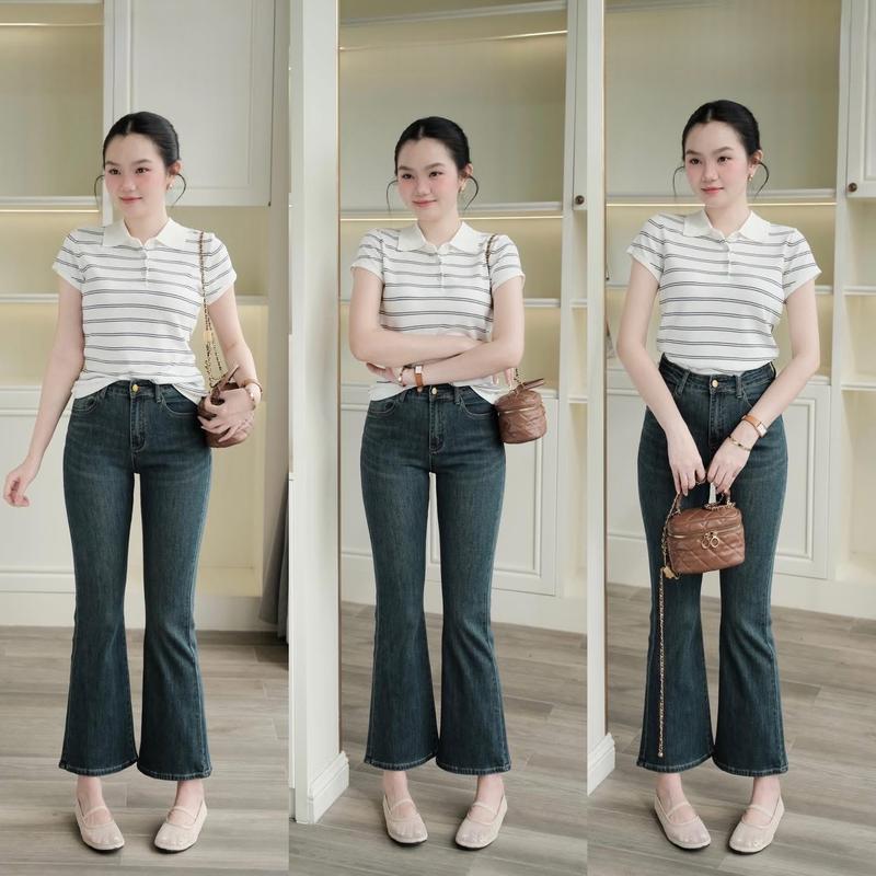 Quần nữ QUẦN JEAN LOE 9 tấc cạp cao bigsize chất co giãn Top woman