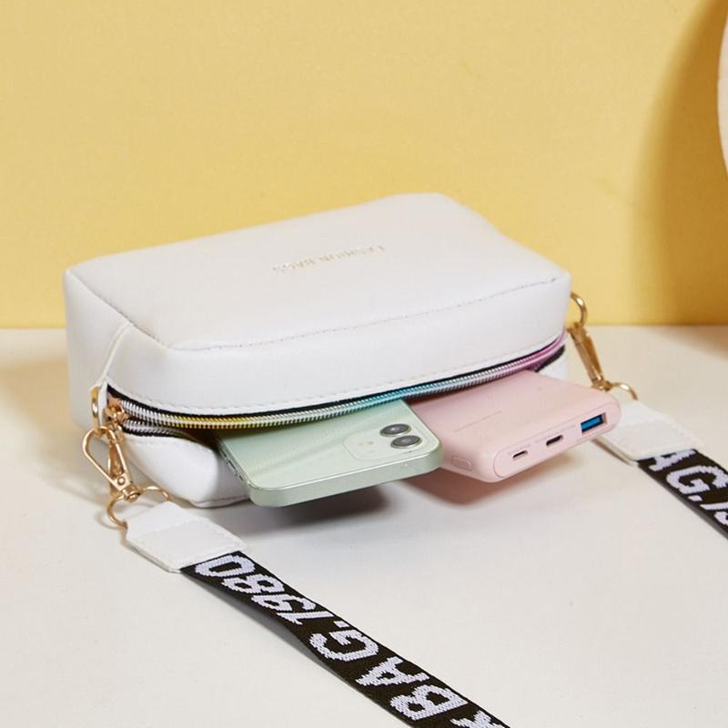 Túi Túi Xách Nữ, Dây Đeo Chữ Cái Rộng, Thiết Kế Đơn Giản, Ví Du Lịch, Hình Vuông, túi Messenger Thường Ngày Túi Đeo Vai Bằng Da PU 4