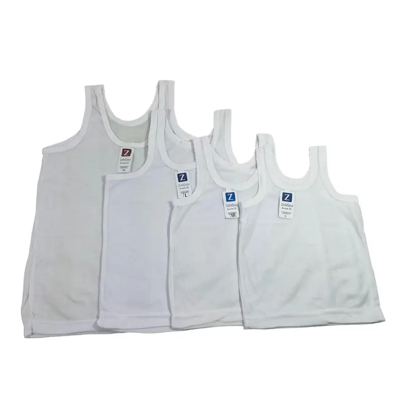 Isi 12, singlet putih khusus anak usia 0-11 tahun Katun Katun Perempuan Bayi Newborn Cewek 0