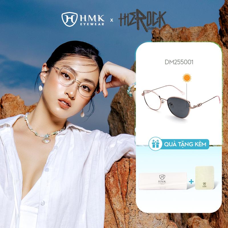 [0 ĐỘ] Kính Đổi Màu HMK Eyewear Mắt Mèo Kim Loại Thời Trang Cá Tính Trendy Dễ Mang Phù Hợp Cho Nữ - DM255001