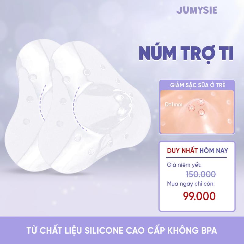  Núm Trợ Ti Silicone Jumysie Mềm Mại Co Dãn Hỗ Trợ Tập Bú Cho Bé – Thân Thiện Với Da Nhạy Cảm 
