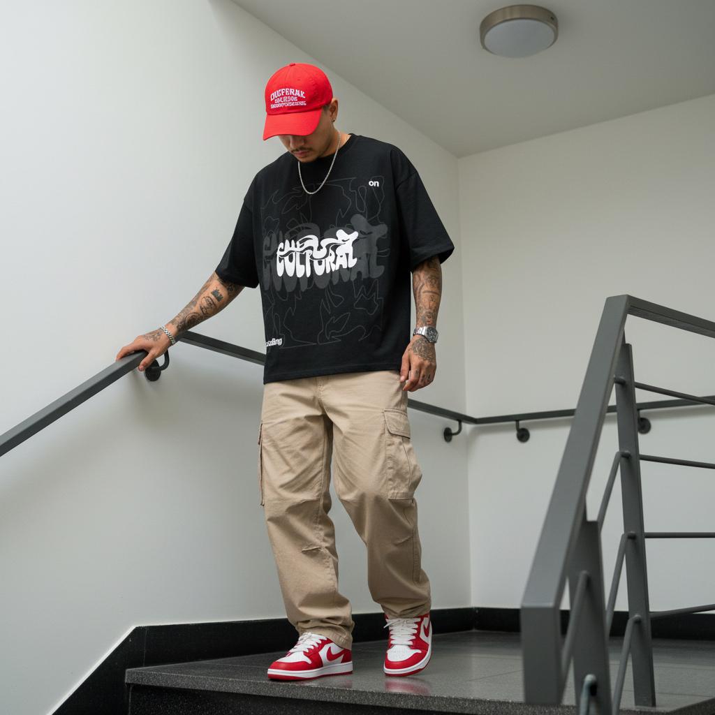 Clote Boxy Crop Fit Oversized Cotton 20s The Earth Black