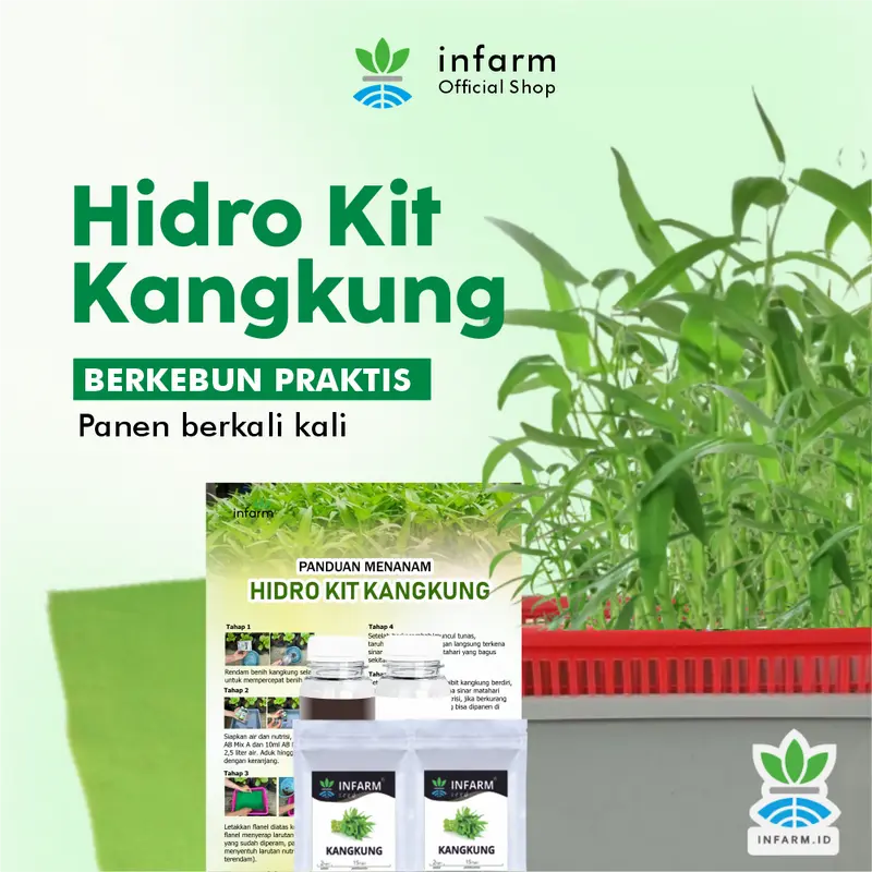 INFARM - Paket Kit Hidroponik Rakit Apung Kangkung Bak Persegi Daun Kotak 0