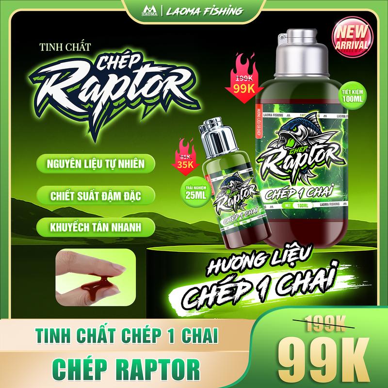 Tinh Chất Chép Raptor - Chép 1 Chai - Hương Liệu Câu Cá - LaoMa Fishing - Hương Liệu Cá Chép