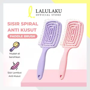 Sisir Rambut Anti Kusut Serbaguna Sisir Rambut Untuk Ngembang Sisir Spiral Brush Lentur