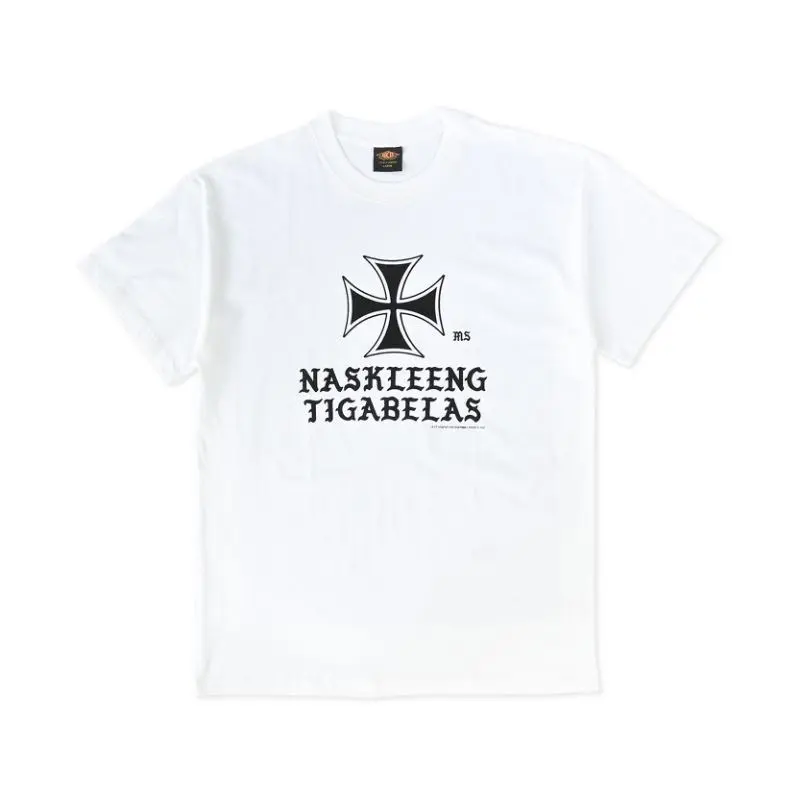 Tshirt Baju Kaos Distro NASKLEENG TIGABELAS depan / Kaos Distro Pria Wanita
