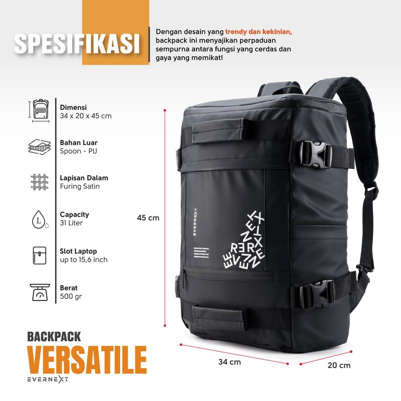Product Introduction of EVERNEXT Tas Ransel Pria Multifungsi Anti Air Backpack Laptop Versatile 3in1 Pria Tas Travelling Pria Tas Koper Pria Terbaru 8