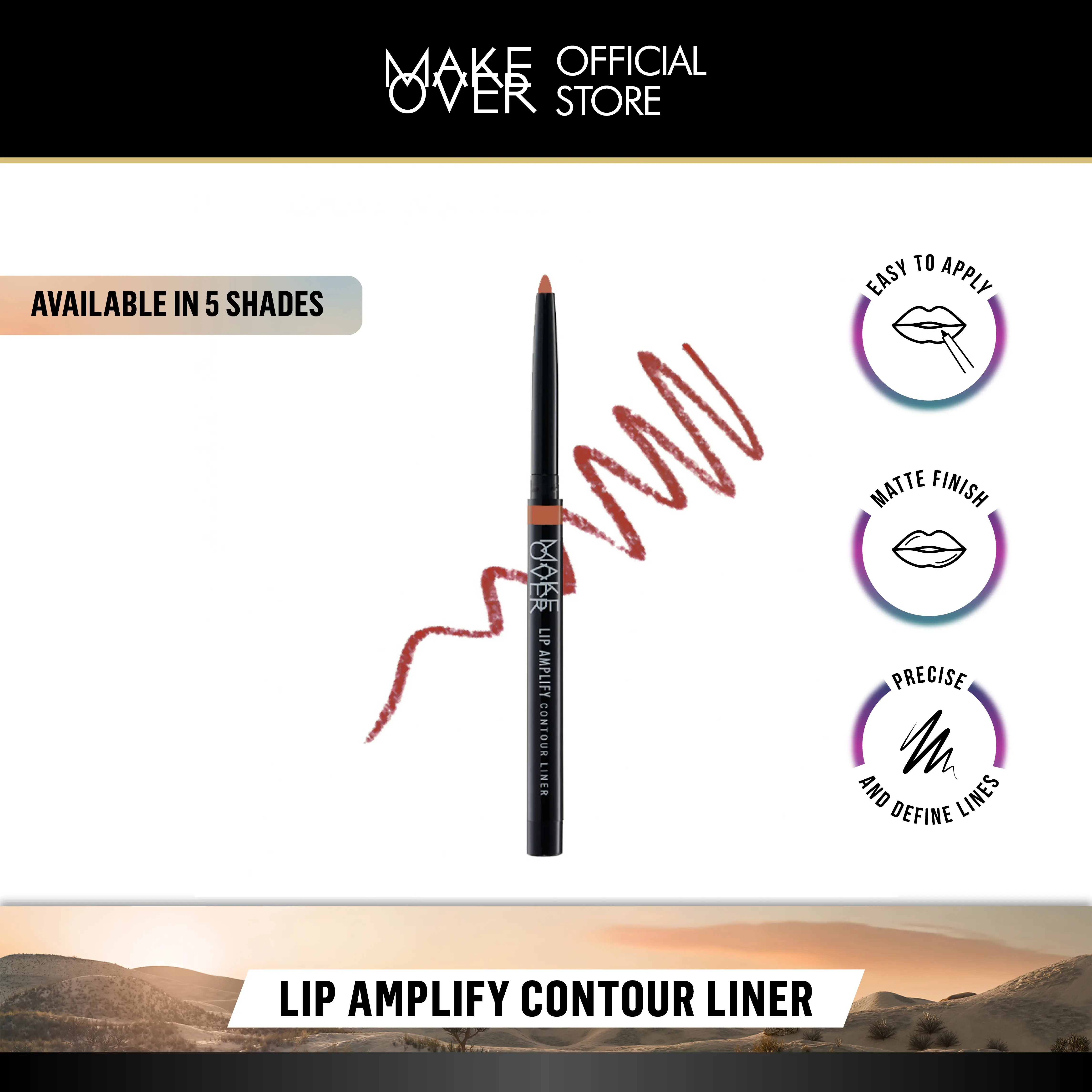 MAKE OVER Lip Amplify Contour Liner 0.2 g - Lip Liner Lipstick Lipstik DFW Nadya Hutagalung Pony Mira Agile Zsa Zsa Utari